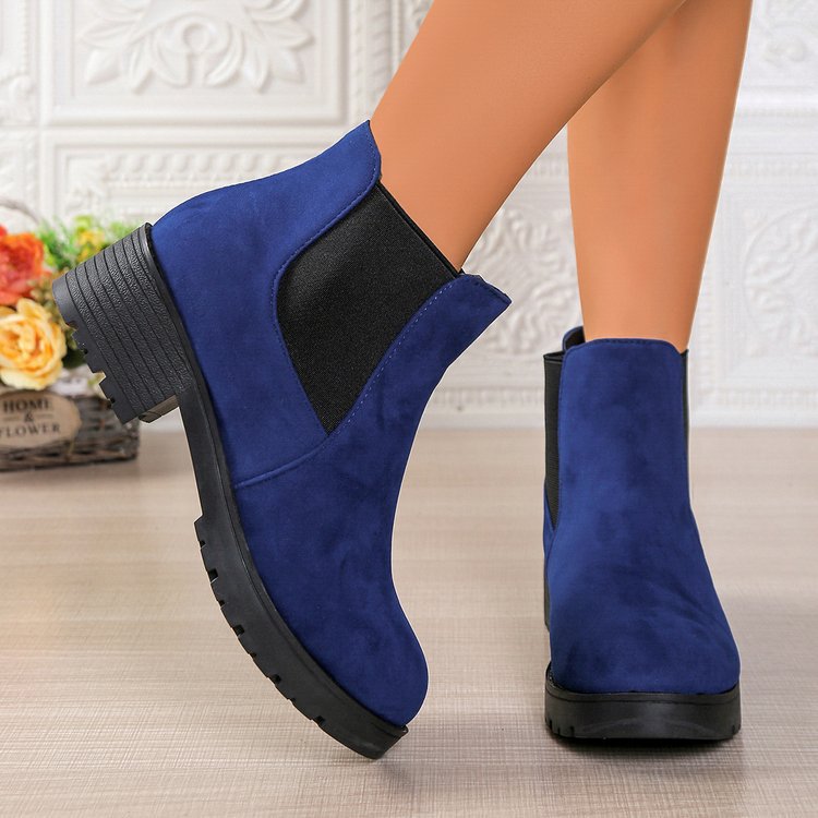 Bottines Chelsea à plateforme en daim bleu roi Fiorelle Women's London Fog (US 4-10)