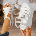 Fiorelle Women's Solana Woven Chunky Platform Wedge Sandals – Artisan Cut-Out Roman Sandals with Elastic Back Strap (US 4–10.5)