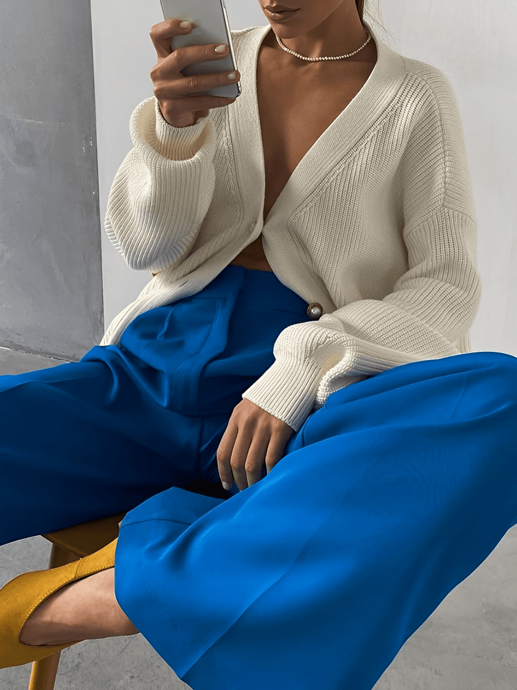 Pantalon large taille haute habillé pour femme avec poches – Madison
