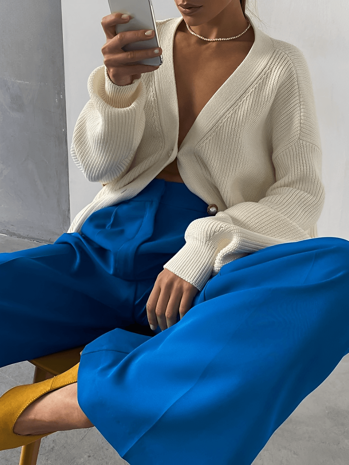 Pantalon large taille haute habillé pour femme avec poches – Madison