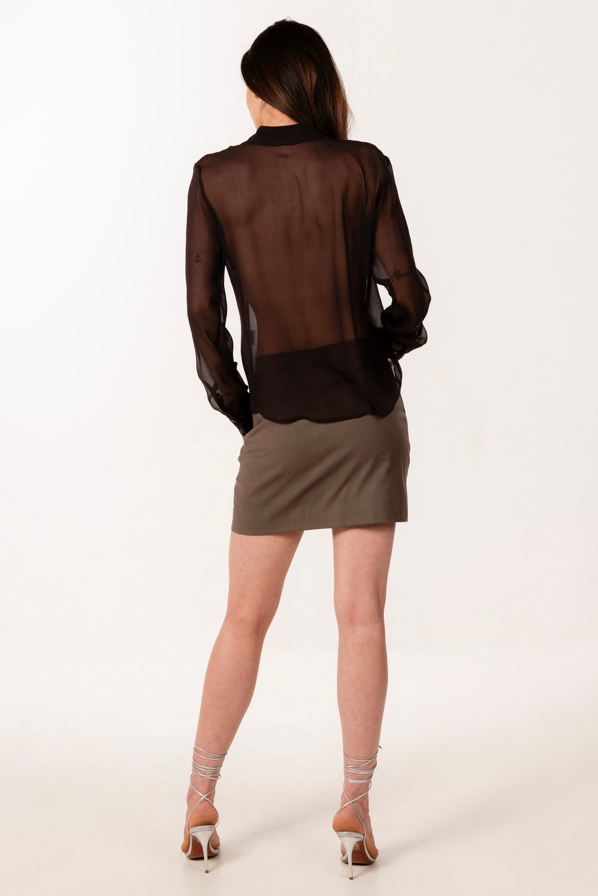 ÉXI-ADA BROWN SILK SHIRT