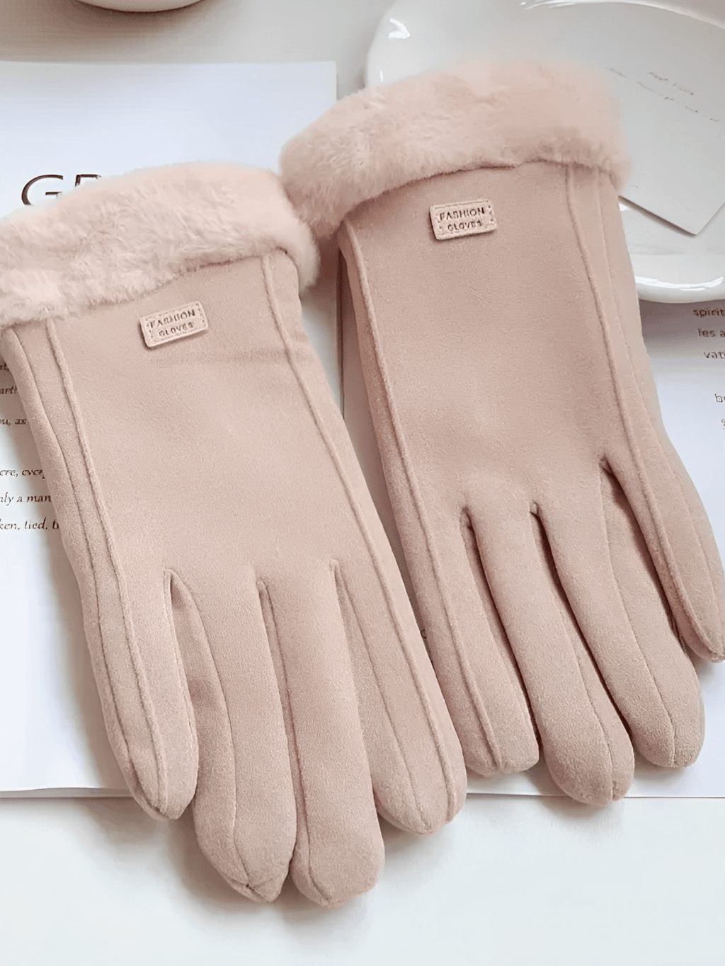 Thermal Suede Gloves with Plush Cuffs – Lourdes