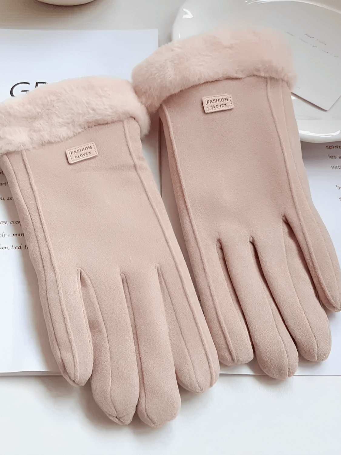 Thermal Suede Gloves with Plush Cuffs – Lourdes