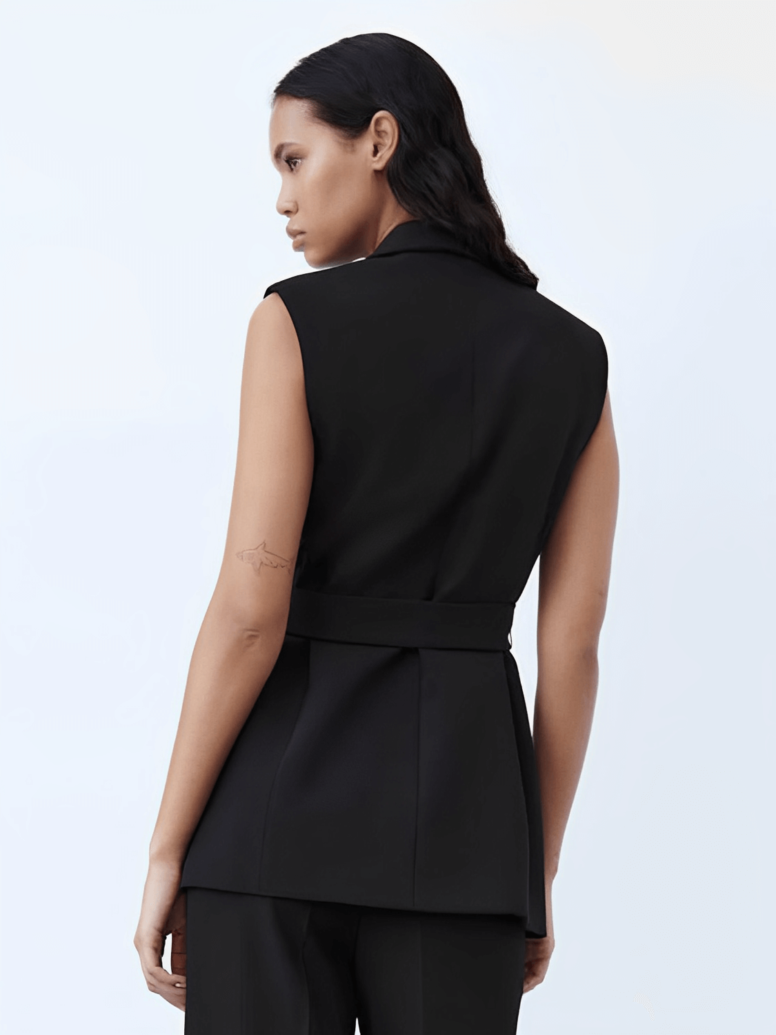Tailored Set with Belted Vest and High-Waisted Straight Trousers - Sabine