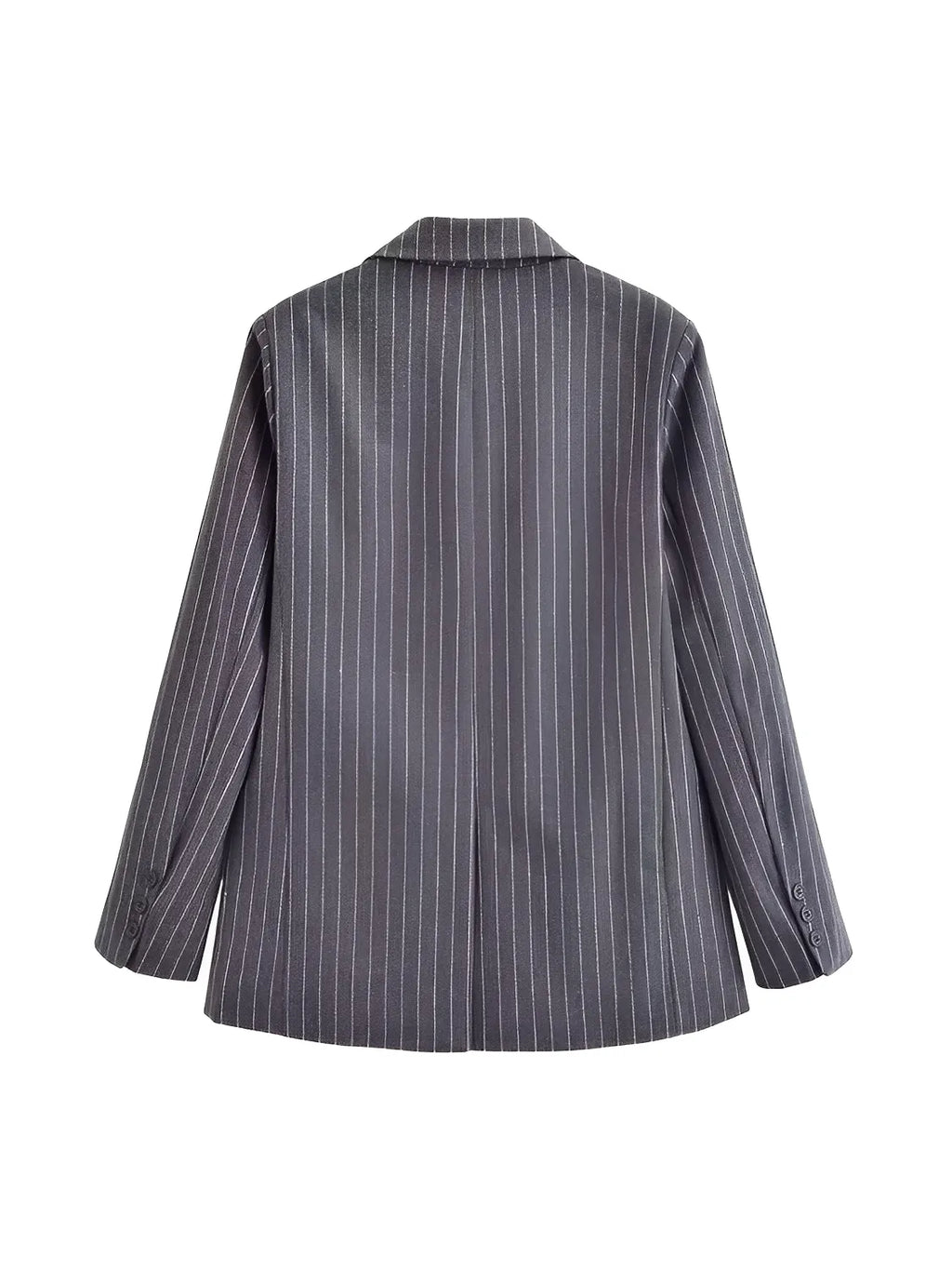 Women's Oversized Pinstripe Blazer with Buttons - Francine
