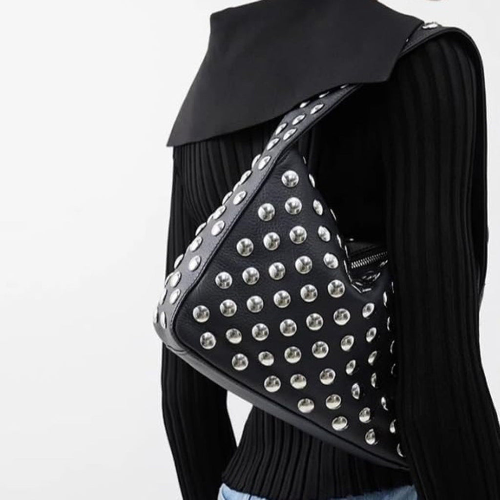 Sac porté épaule rétro Fiorelle pour femme – Sac sous le bras orné par des artisans avec détails en rivets