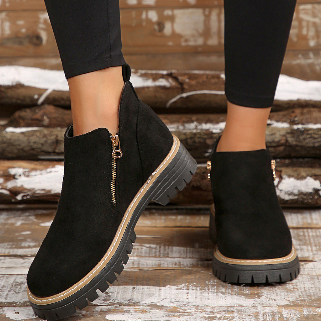 Fiorelle Damen Metro Chelsea Boots – Wildleder-Stiefeletten mit seitlichem Reißverschluss und Blockabsatz (US 5–10,5)