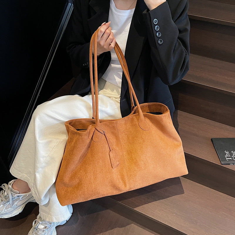 Fiorelle Damen-Einkaufstasche aus luxuriösem Wildleder im minimalistischen Design – geräumiger Allrounder mit erlesener Alltagseleganz
