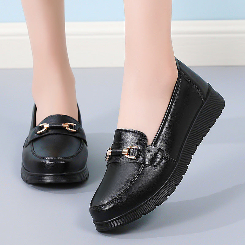 Fiorelle Damen CloudStep Mokassins aus Spaltleder – Gepolsterte Slipper für Pendeln & Freizeit