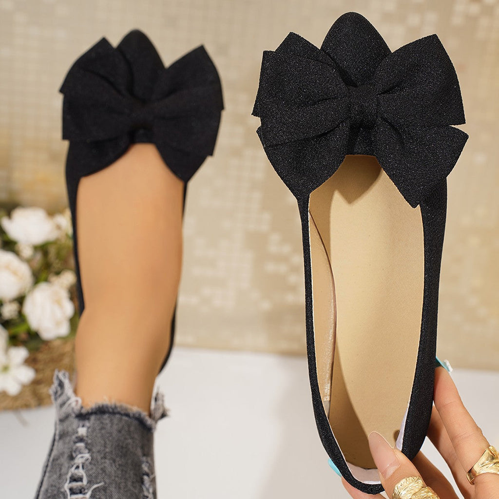 Mocassins plats à enfiler Bella Bow pour femme Fiorelle – Chaussures décontractées à semelle souple et bout pointu (US 5–10,5)