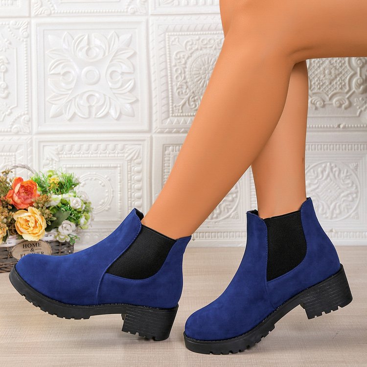 Bottines Chelsea à plateforme en daim bleu roi Fiorelle Women's London Fog (US 4-10)