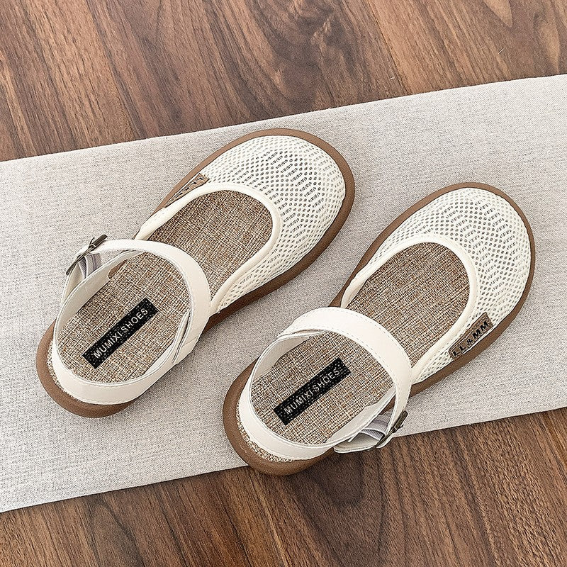 Sandales romaines fermées en lin et résille Fiorelle Mirelle pour femme – Ballerines confortables, légères et décontractées pour le quotidien (pointures US 4–10)