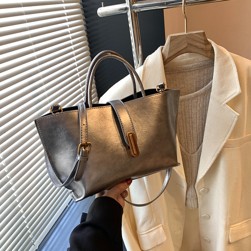 Fiorelle Damen-Pendlertasche, poliert – Wandelbare Arbeitstasche aus strukturiertem Leder | Geräumige Umhänge- und Tragetasche für Berufstätige