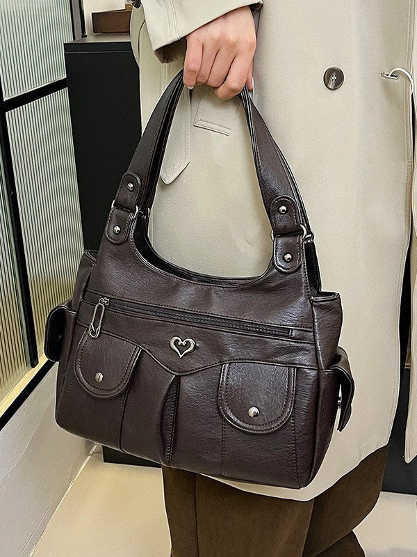 Fiorelle Damen-Umhängetasche mit großem Fassungsvermögen – Hochwertige Leder-Achseltasche für Pendler, Reisen & Arbeit, verstellbarer Riemen & diebstahlsicheres Design