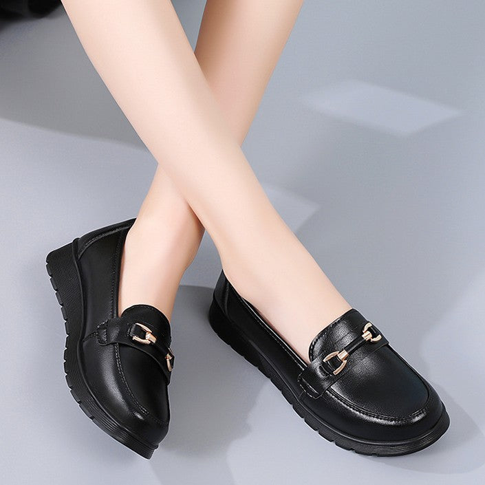 Fiorelle Damen CloudStep Mokassins aus Spaltleder – Gepolsterte Slipper für Pendeln & Freizeit