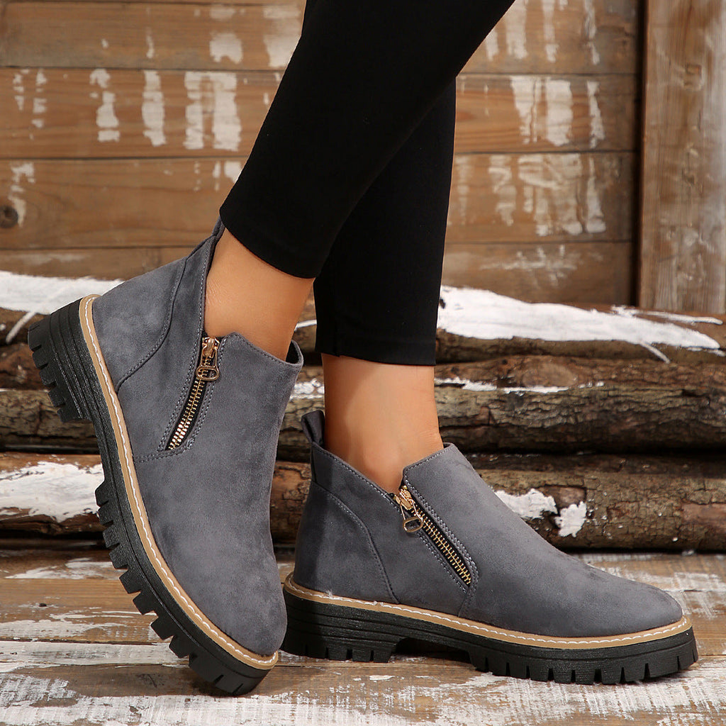 Fiorelle Damen Metro Chelsea Boots – Wildleder-Stiefeletten mit seitlichem Reißverschluss und Blockabsatz (US 5–10,5)