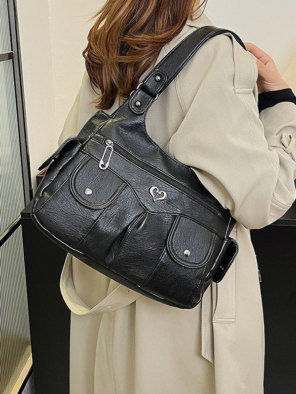 Fiorelle Damen-Umhängetasche mit großem Fassungsvermögen – Hochwertige Leder-Achseltasche für Pendler, Reisen & Arbeit, verstellbarer Riemen & diebstahlsicheres Design