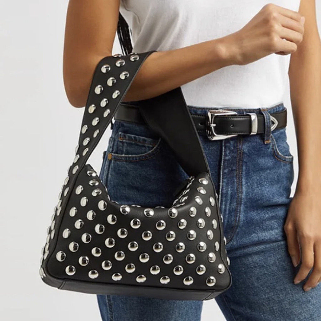 Sac porté épaule rétro Fiorelle pour femme – Sac sous le bras orné par des artisans avec détails en rivets