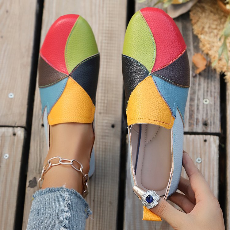 Fiorelle Damen Norielle Slip-On Colorblock-Loafer – Legere flache Schuhe mit runder Kappe (US 5–10,5)