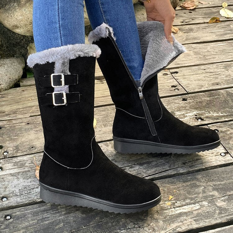 Fiorelle Damen FrostPuff Mid-Boots – Winterstiefel mit Plüschfutter und rutschfester Sohle (US 34,5–42)