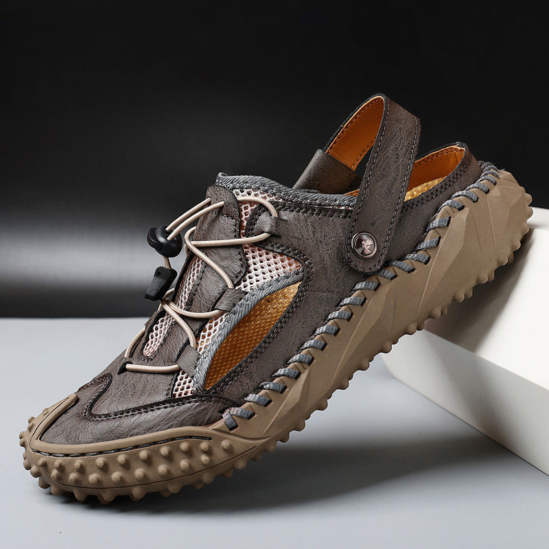 Sandales fermées respirantes pour hommes Fiorelle Coast – Chaussures de plage décontractées réglables en cuir souple et maille (US 7–12)