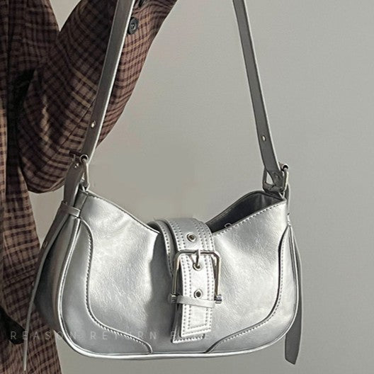 Fiorelle Damen Luna Satteltasche – Retro-Chic Umhängetasche | Y2K Minimalistische Handtasche