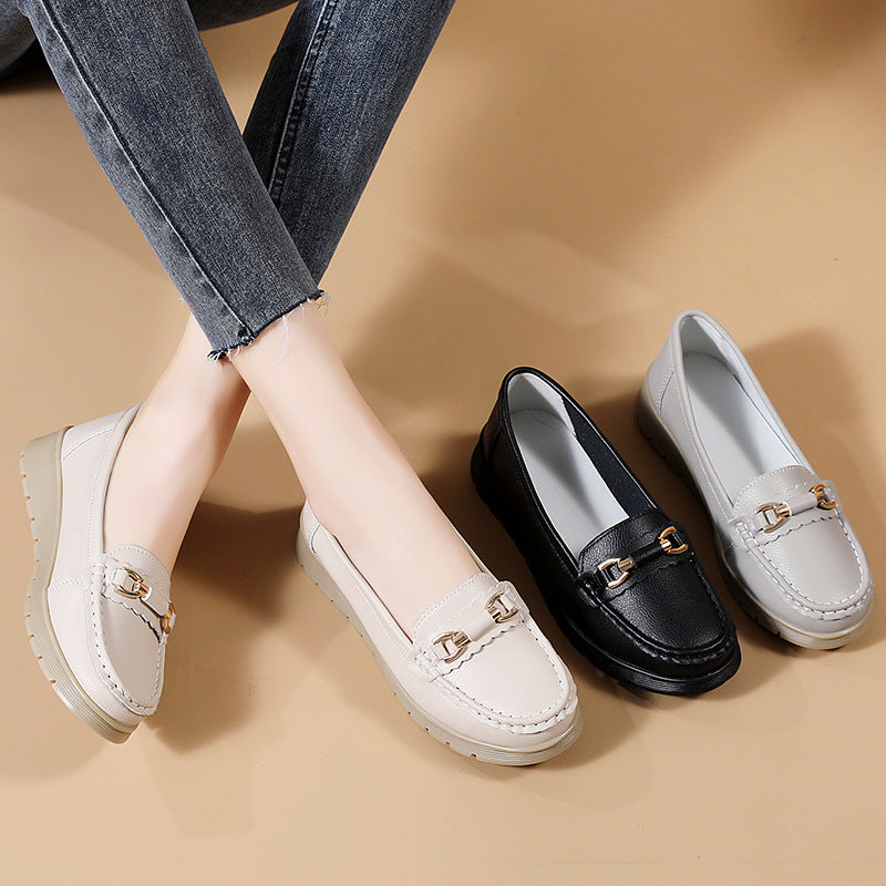Fiorelle Damen CloudStep Mokassins aus Spaltleder – Gepolsterte Slipper für Pendeln & Freizeit