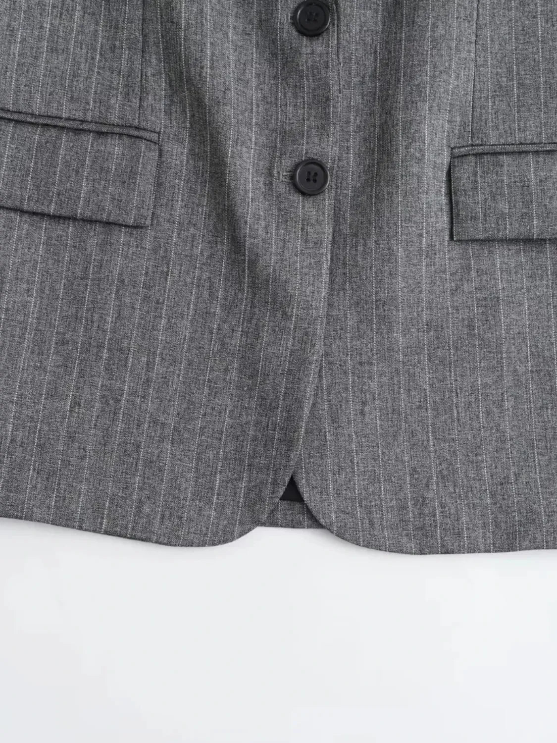 Women's Oversized Pinstripe Blazer with Buttons - Francine