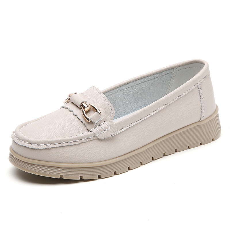 Fiorelle Damen CloudStep Mokassins aus Spaltleder – Gepolsterte Slipper für Pendeln & Freizeit