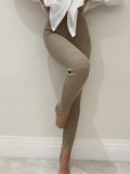 Women's High-Waisted Ribbed Stirrup Leggings - Leticia