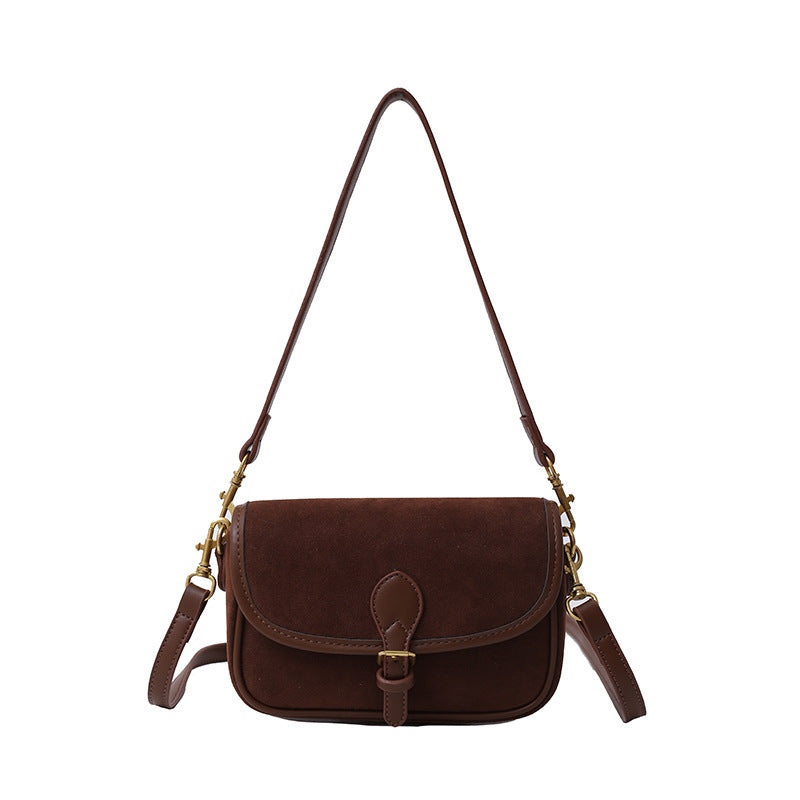 Fiorelle Damen-Satteltasche Luxe Sling Bag – Matte Vintage-Umhängetasche mit Signature-Schnalle & verstellbarem Tragegurt