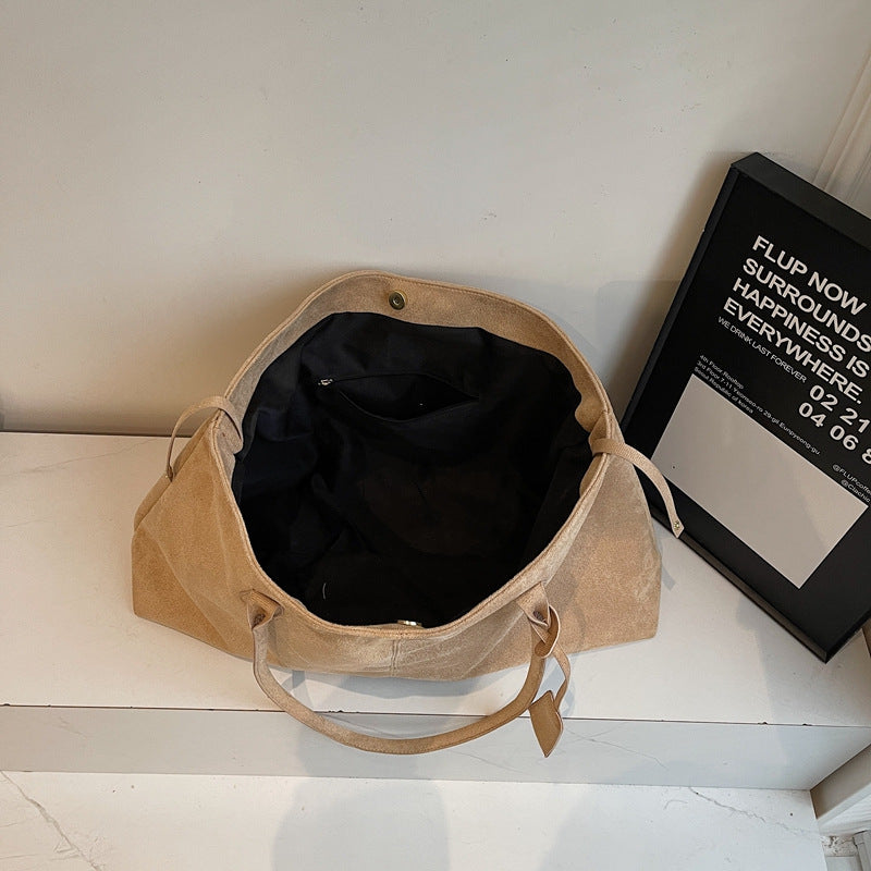 Fiorelle Damen-Einkaufstasche aus luxuriösem Wildleder im minimalistischen Design – geräumiger Allrounder mit erlesener Alltagseleganz