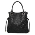 Fiorelle Women's Heritage Grain Tote - Full-Grain Leather Statement Carry with Hand-Pressed Motifs & Timeless Silhouette