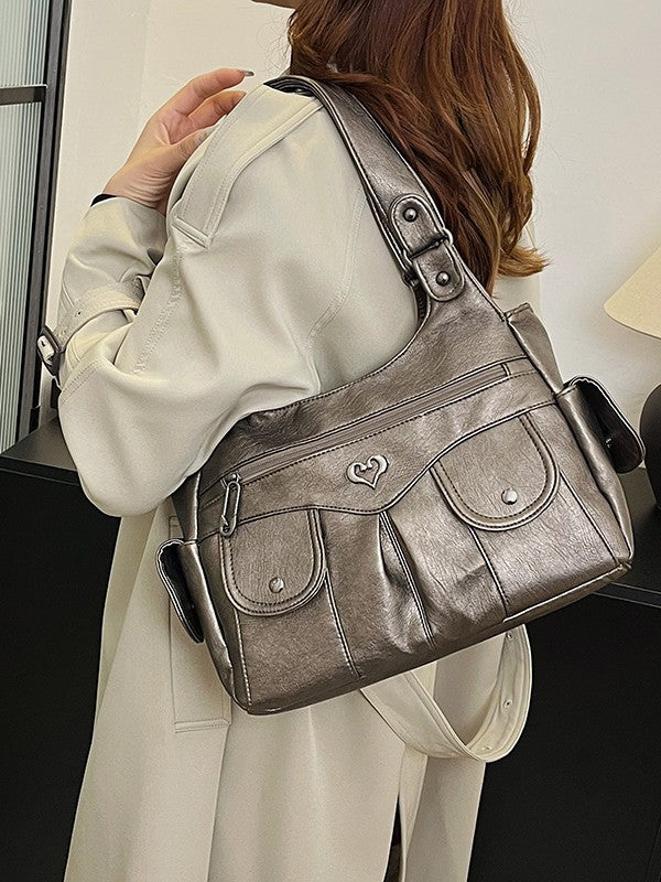 Fiorelle Damen-Umhängetasche mit großem Fassungsvermögen – Hochwertige Leder-Achseltasche für Pendler, Reisen & Arbeit, verstellbarer Riemen & diebstahlsicheres Design