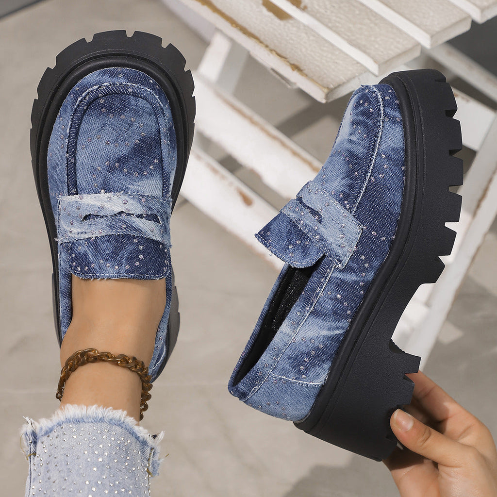 Fiorelle Damen-Slipper mit Plateau-Sohle in großen Größen aus Canvas – Lässige Komfortschuhe | Wasserabweisend & einfach anzuziehen
