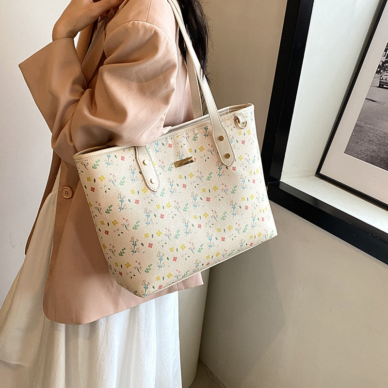 Fiorelle Damen-Einkaufstasche mit Blumenmuster & großem Fassungsvermögen | Modische & vielseitige Schultertasche für den Alltag