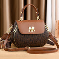 Fiorelle Women's Classic Letter Print Apple Bag - Multi-Way Crossbody Shoulder Tote Handbag Purse