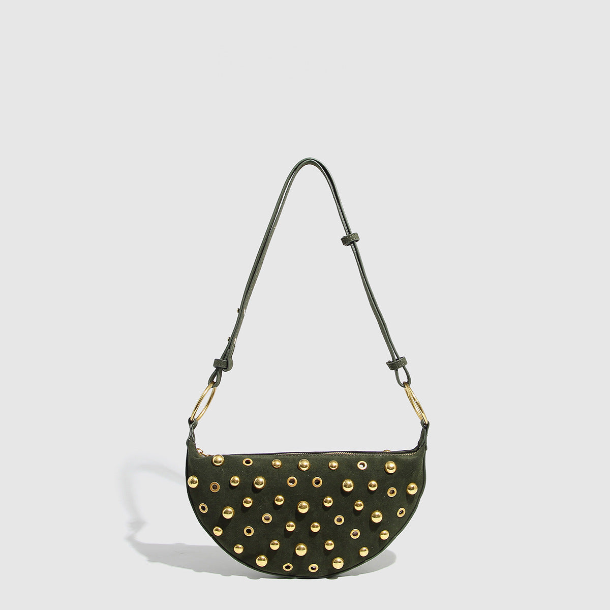 Sac à aisselle Fiorelle Women's Rebel Rivet - Sac bandoulière punk à clous champignons avec bride amovible et texture effet usé