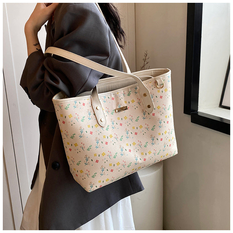 Fiorelle Damen-Einkaufstasche mit Blumenmuster & großem Fassungsvermögen | Modische & vielseitige Schultertasche für den Alltag