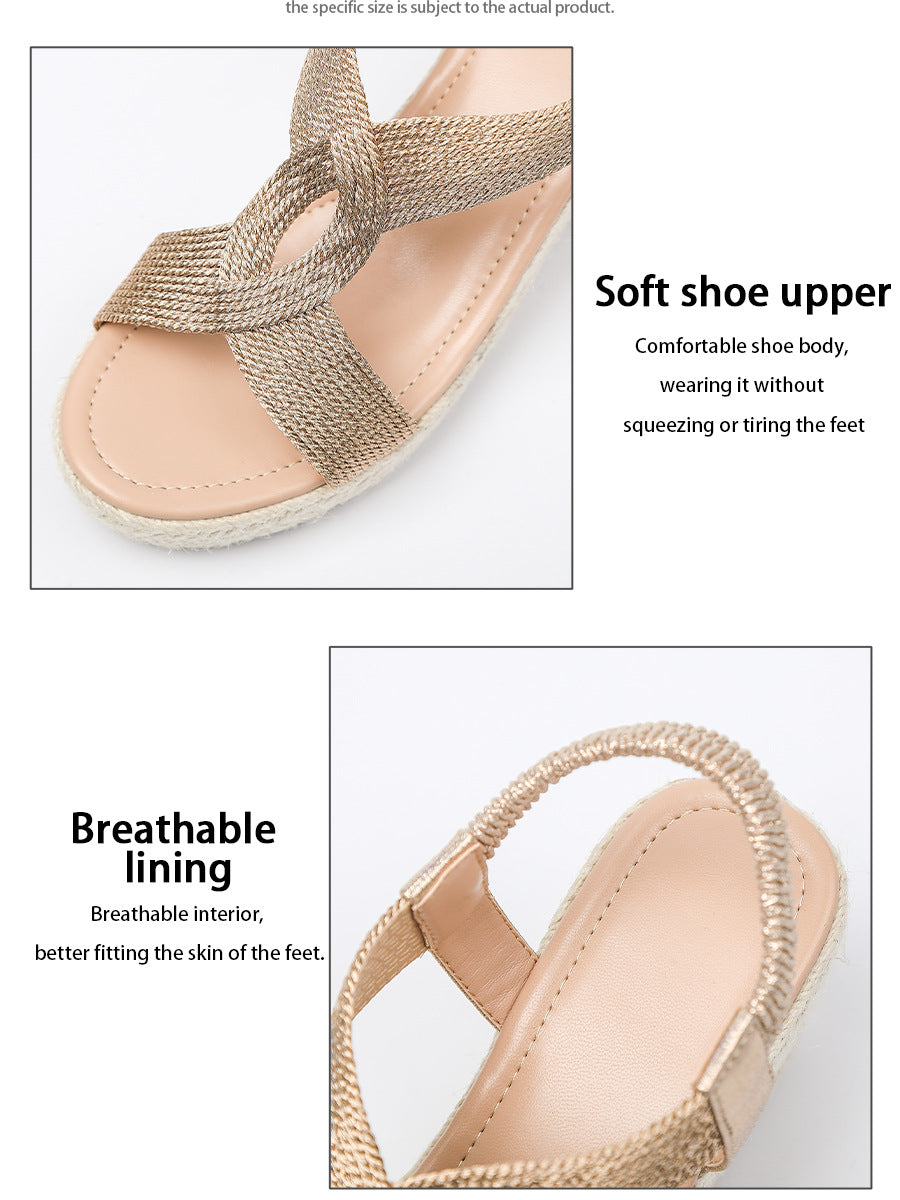 Fiorelle Damen Ria Braid Artisan Plateau-Keilsandalen – Geflochtene, skulpturale Römersandalen mit offener Zehenpartie (US 4–10,5)