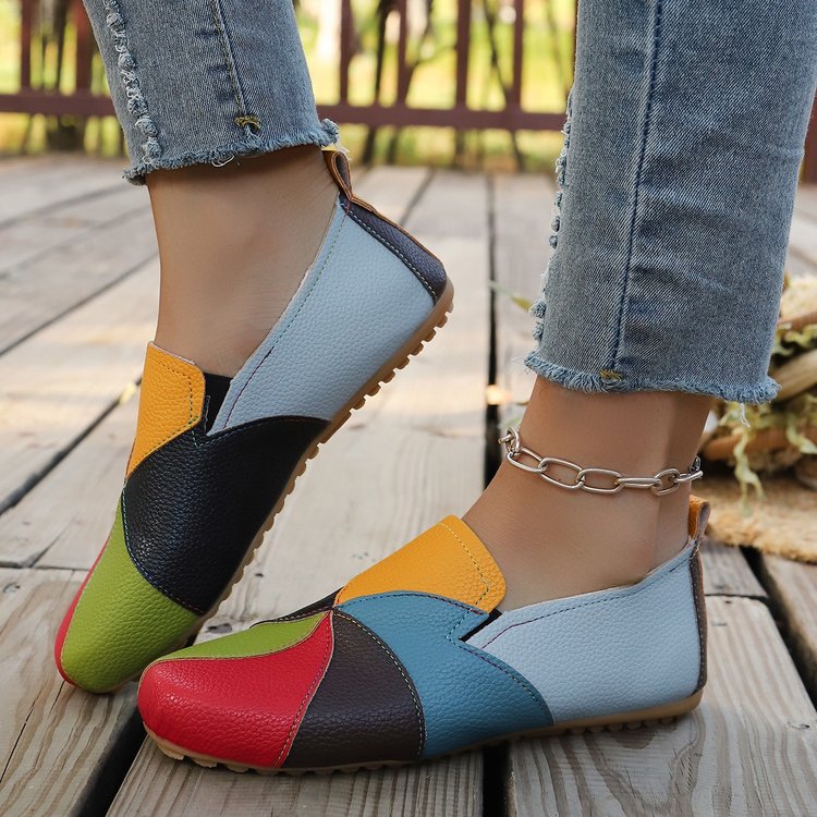 Fiorelle Damen Norielle Slip-On Colorblock-Loafer – Legere flache Schuhe mit runder Kappe (US 5–10,5)