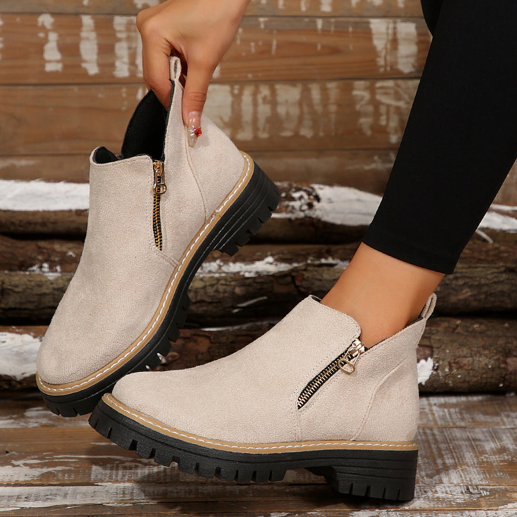 Fiorelle Damen Metro Chelsea Boots – Wildleder-Stiefeletten mit seitlichem Reißverschluss und Blockabsatz (US 5–10,5)