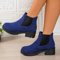 Bottines Chelsea à plateforme en daim bleu roi Fiorelle Women's London Fog (US 4-10)