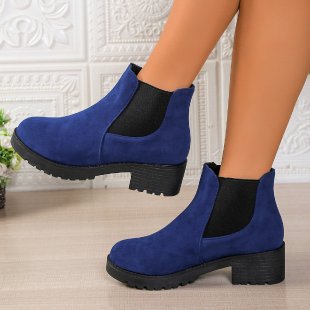 Bottines Chelsea à plateforme en daim bleu roi Fiorelle Women's London Fog (US 4-10)