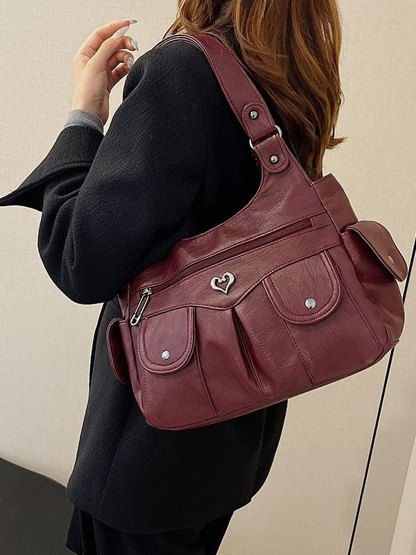 Fiorelle Damen-Umhängetasche mit großem Fassungsvermögen – Hochwertige Leder-Achseltasche für Pendler, Reisen & Arbeit, verstellbarer Riemen & diebstahlsicheres Design