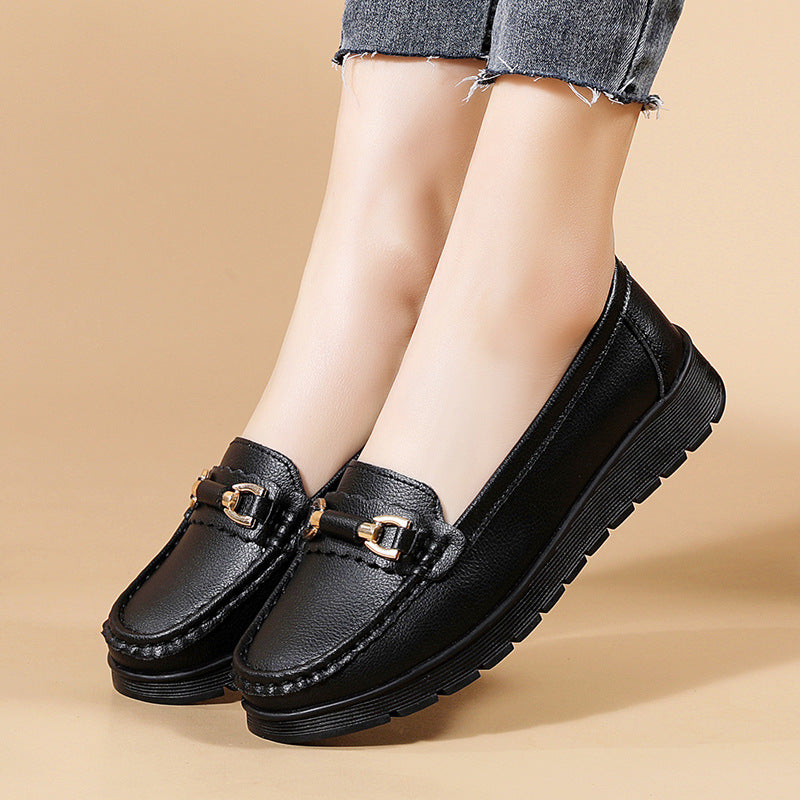 Fiorelle Damen CloudStep Mokassins aus Spaltleder – Gepolsterte Slipper für Pendeln & Freizeit