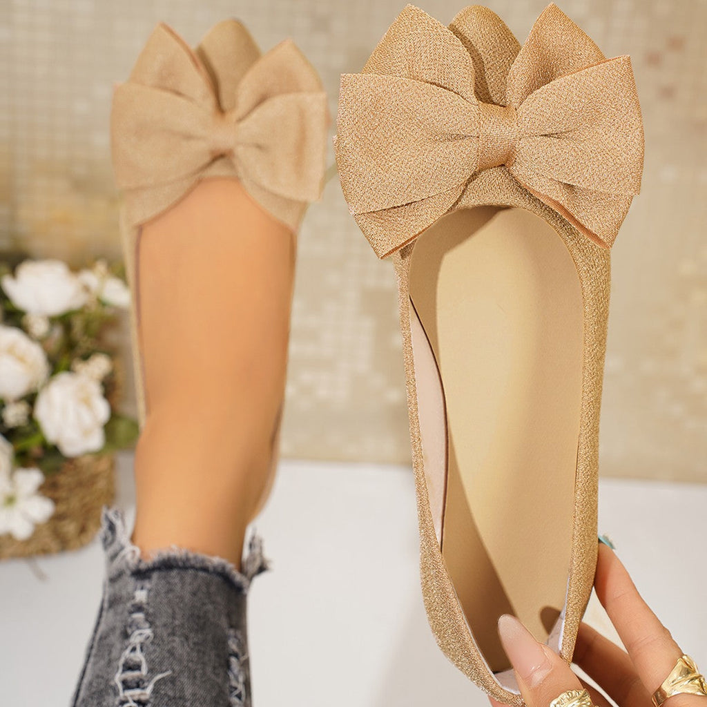 Mocassins plats à enfiler Bella Bow pour femme Fiorelle – Chaussures décontractées à semelle souple et bout pointu (US 5–10,5)