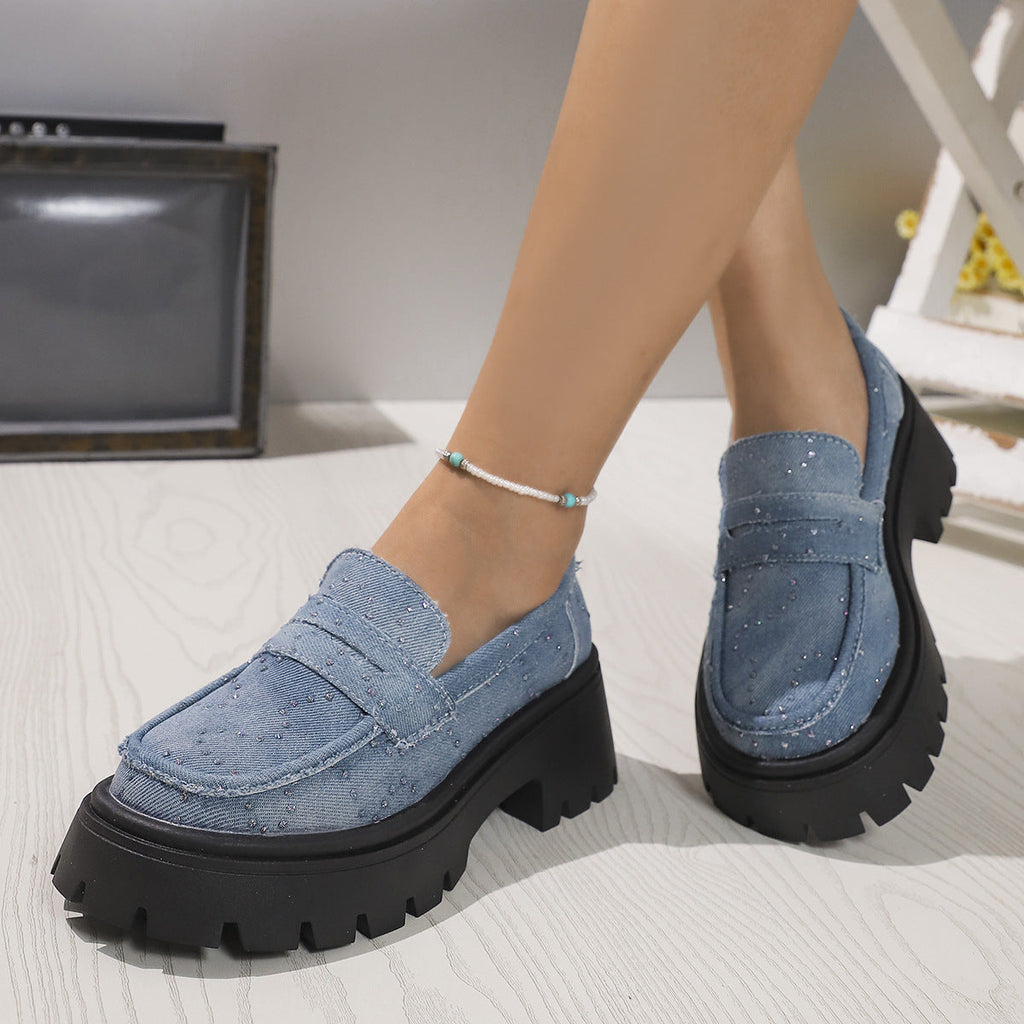 Fiorelle Damen-Slipper mit Plateau-Sohle in großen Größen aus Canvas – Lässige Komfortschuhe | Wasserabweisend & einfach anzuziehen