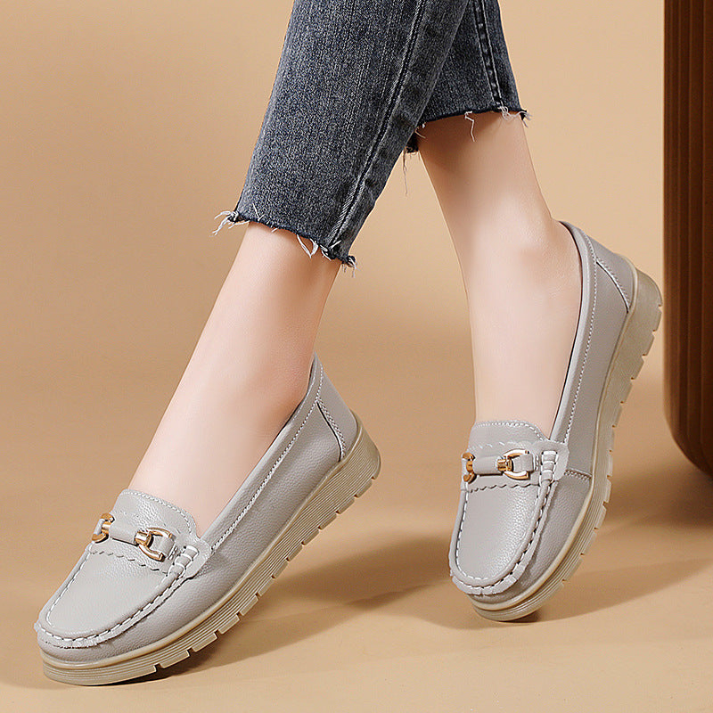 Fiorelle Damen CloudStep Mokassins aus Spaltleder – Gepolsterte Slipper für Pendeln & Freizeit