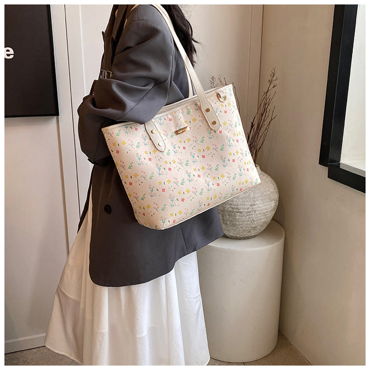 Fiorelle Damen-Einkaufstasche mit Blumenmuster & großem Fassungsvermögen | Modische & vielseitige Schultertasche für den Alltag
